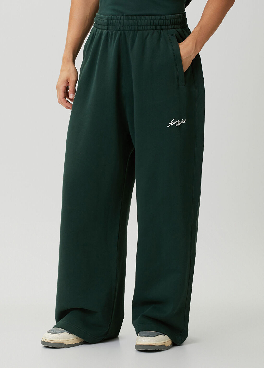 Acne Studios Yeşil Logo Nakışlı Eşofman Altı görsel 3