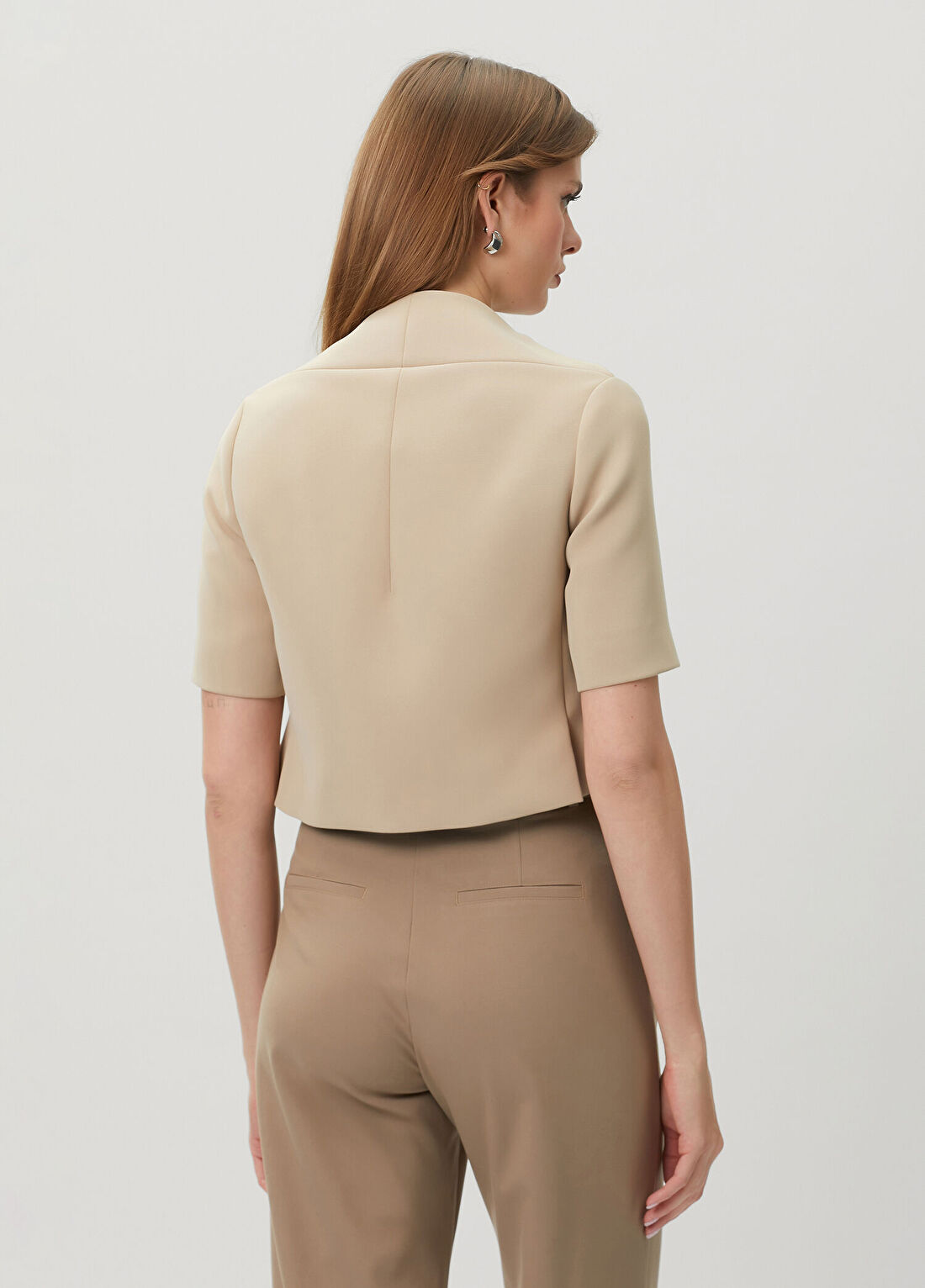 Khaite Franc Ekru Peplum Ceket görsel 4