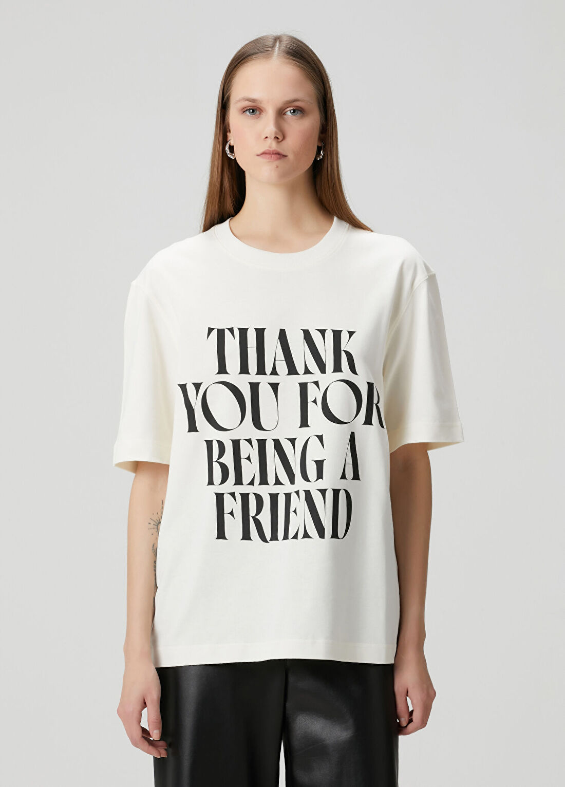 Ami Paris Boxy Fit Beyaz Baskılı T-shirt