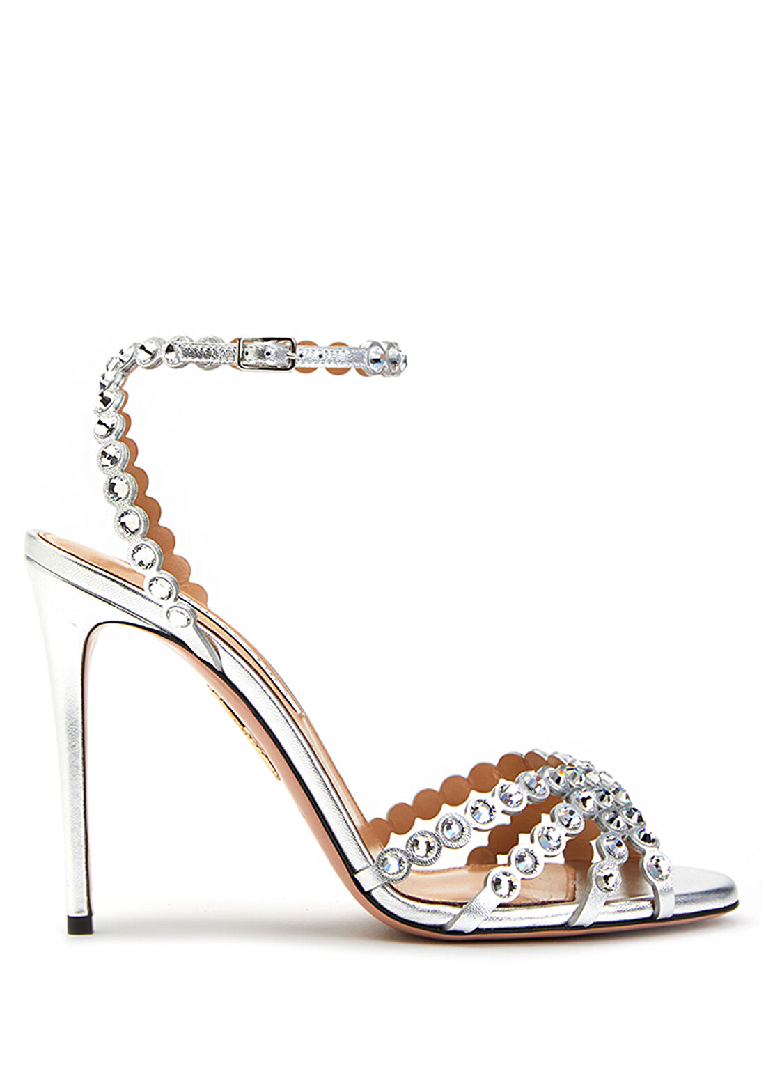 Aquazzura Silver Kadın Deri Sandalet