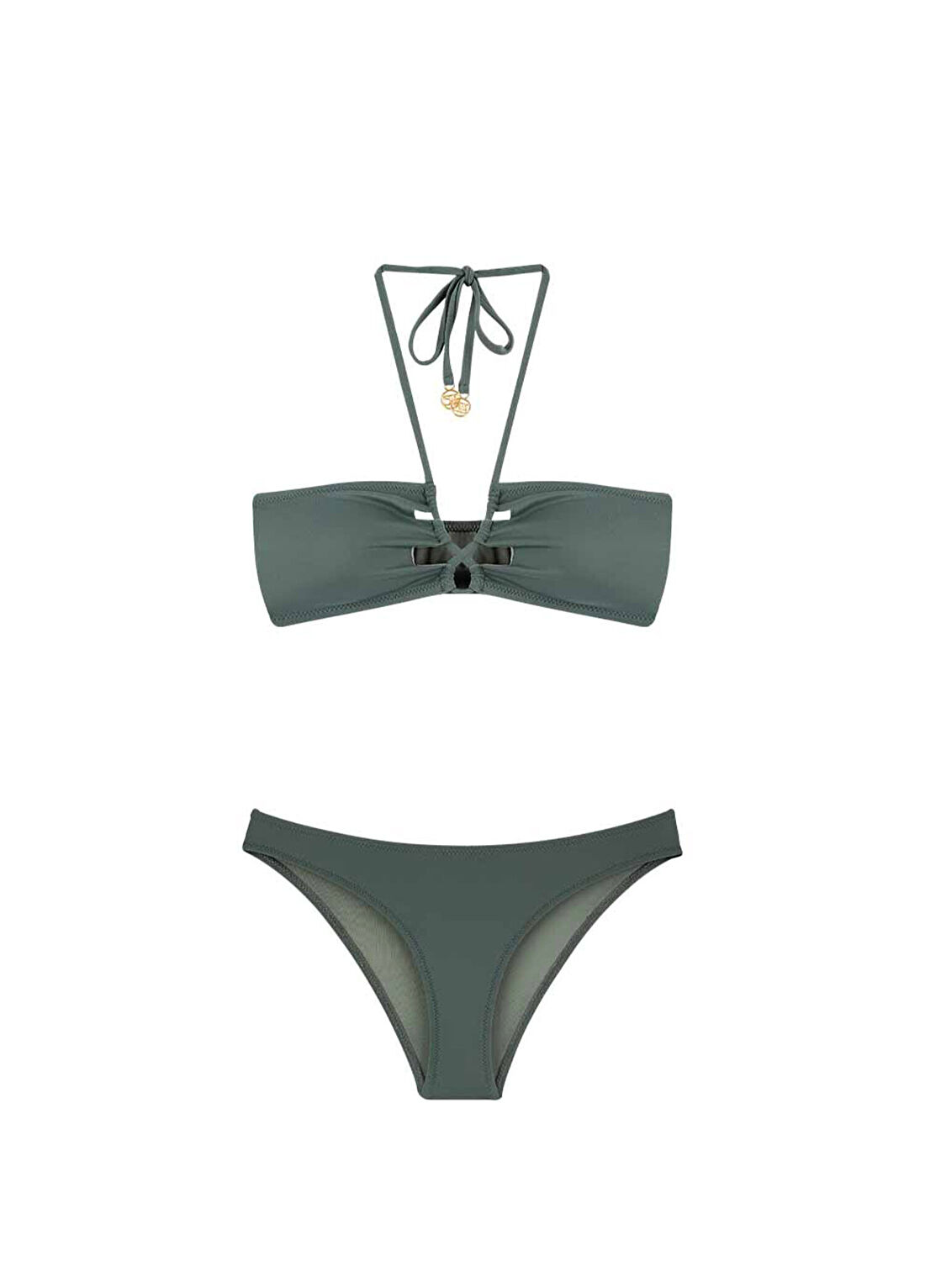 Bia Swimwear Vera Dark Sage Asimetrik Boyundan Bağlamalı Kadın Bikini Takımı
