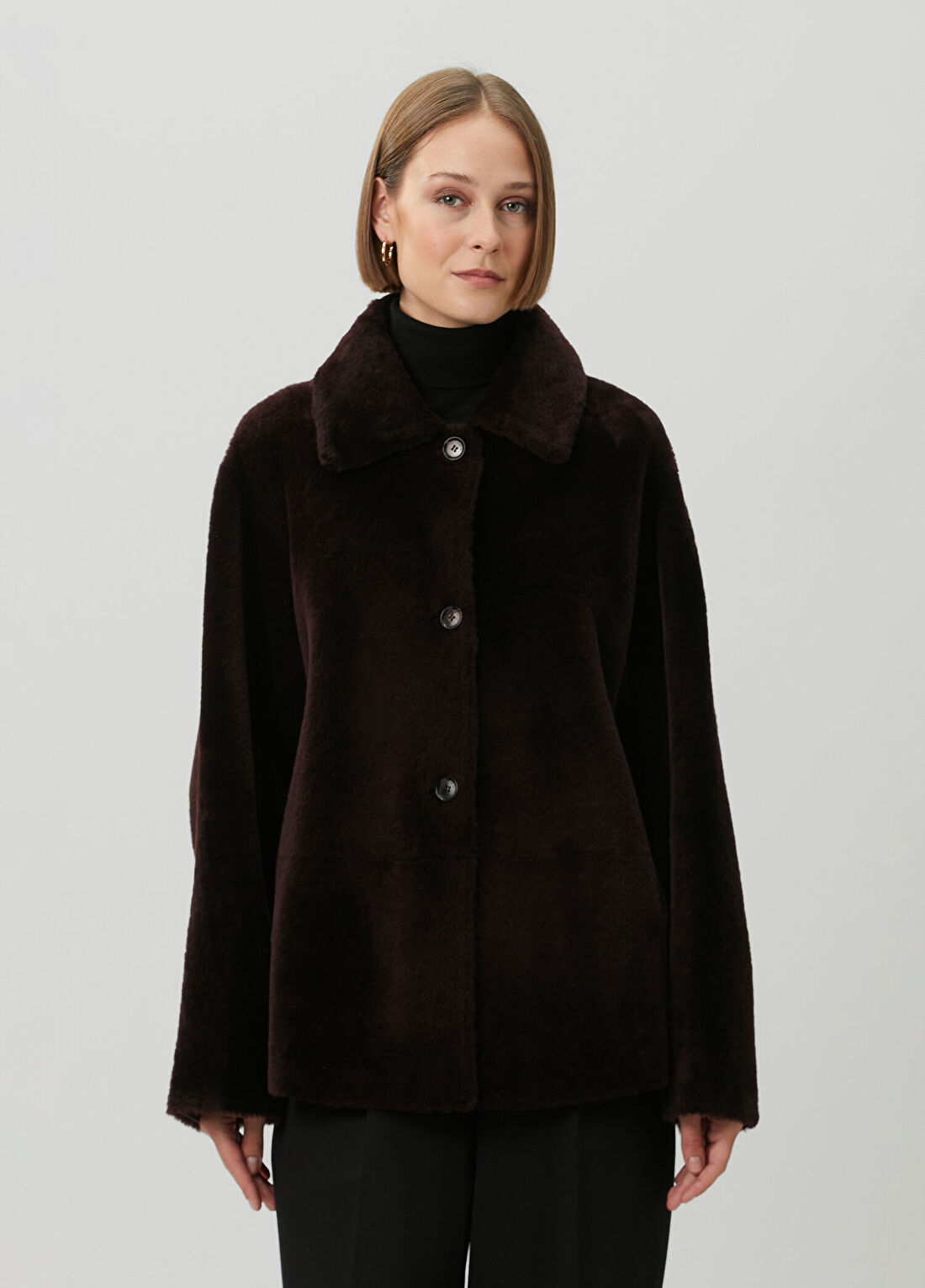 Kiton Bordo Çift Taraflı Kaban