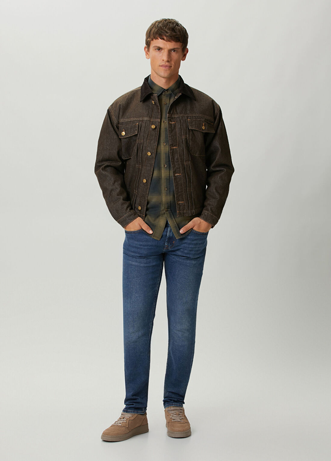 7 For All Mankind Kahverengi Denim Ceket görsel 2