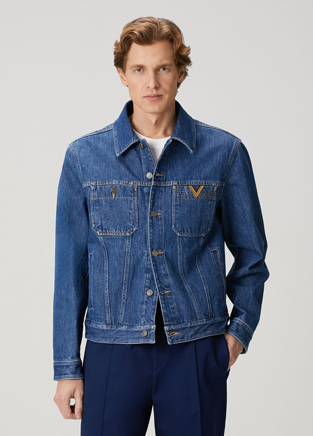 Valentino Mavi Denim Ceket