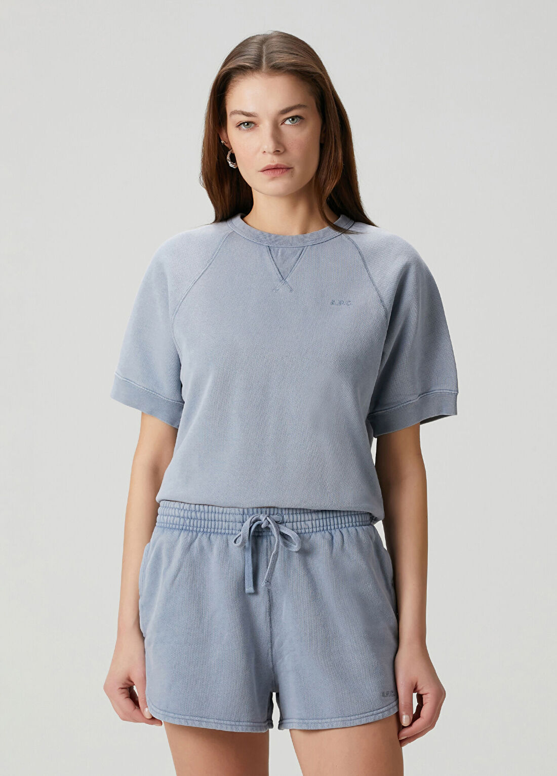 A.P.C. Mavi Kısa Kol Sweatshirt