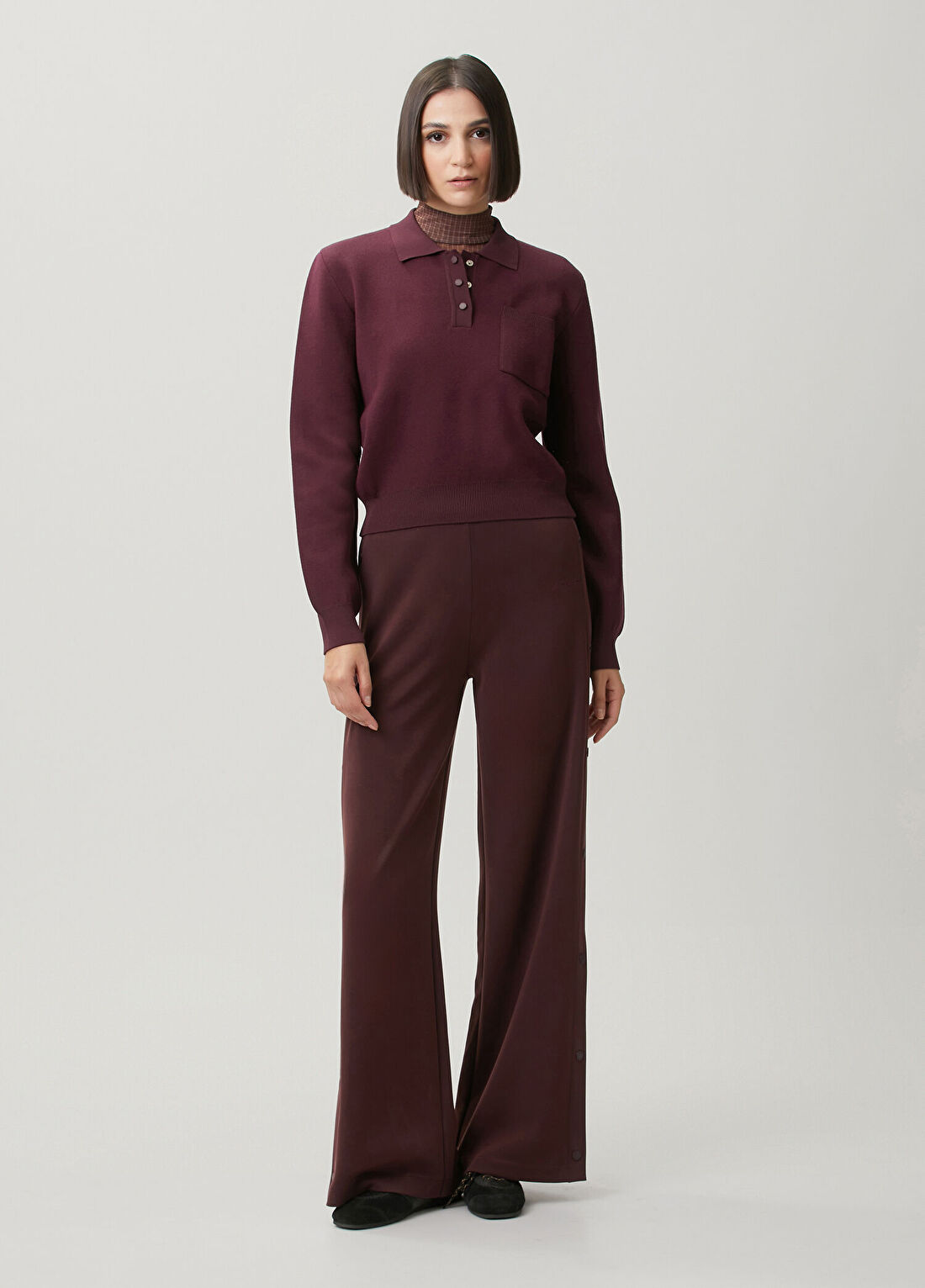 Academia Bordo Jersey Pantolon görsel 2