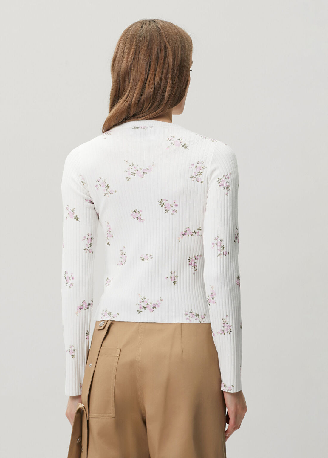 Msgm Beyaz Çiçekli Triko görsel 4