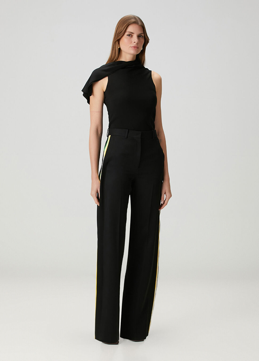 Loewe Siyah Şeritli Yün Pantolon