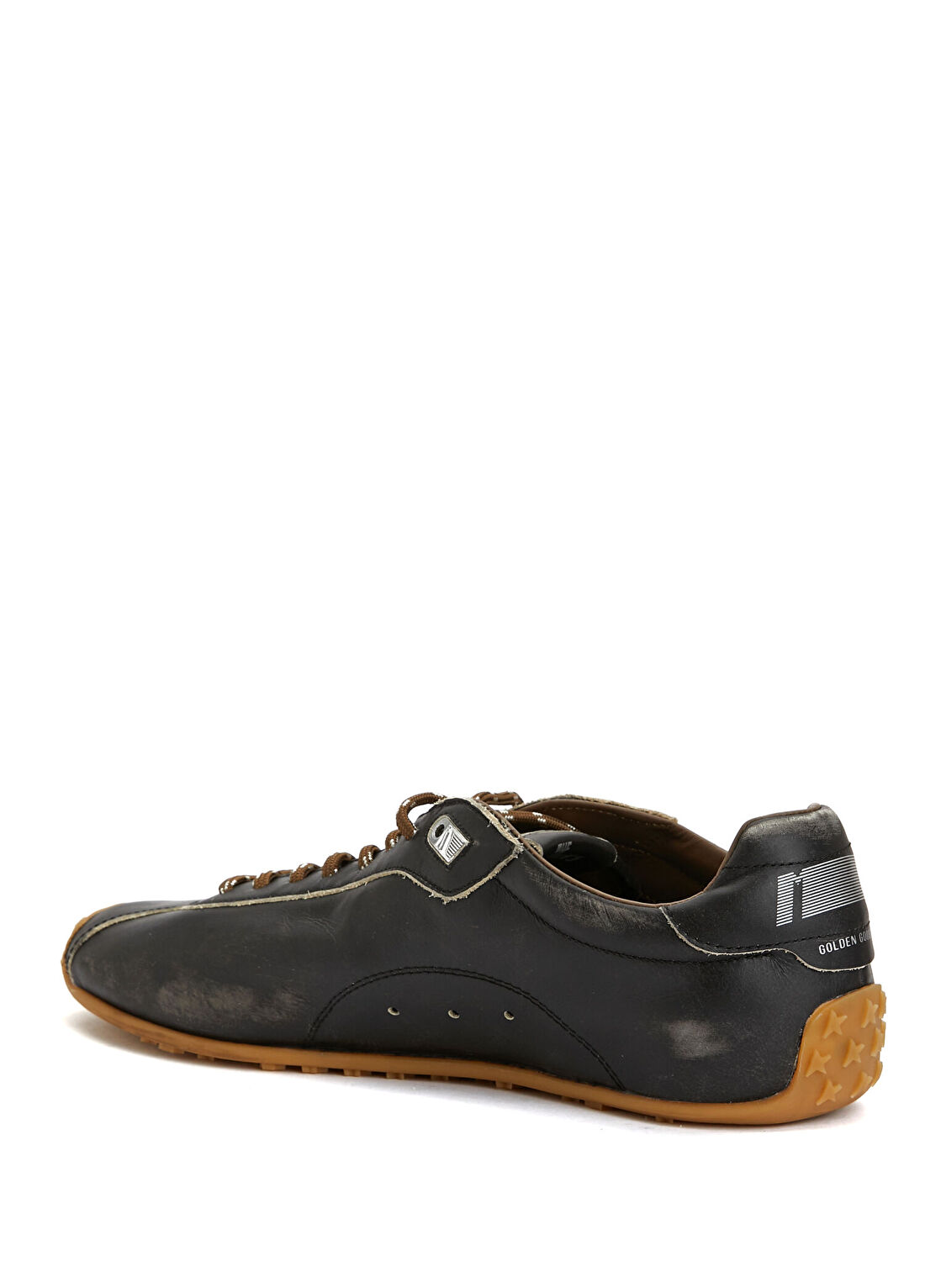 Golden Goose Marathon Siyah Erkek Deri Sneaker görsel 3