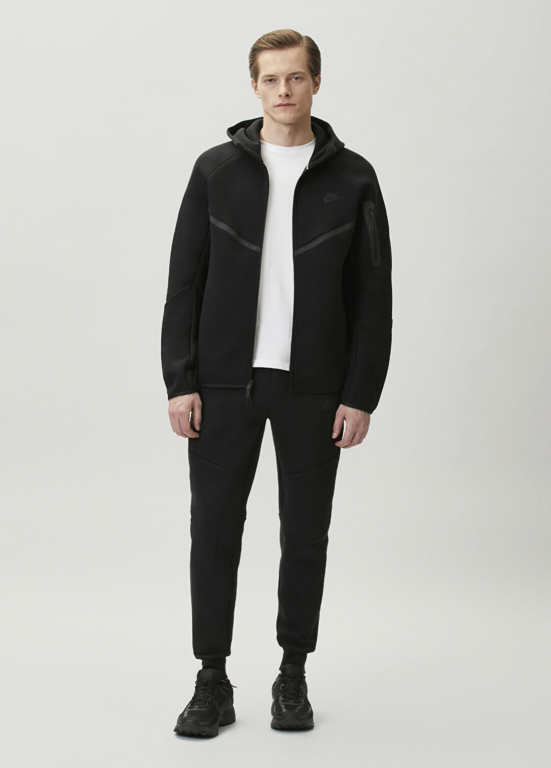 Nike Tech Fleece Windrunner Siyah Gri Sweatshirt görsel 2