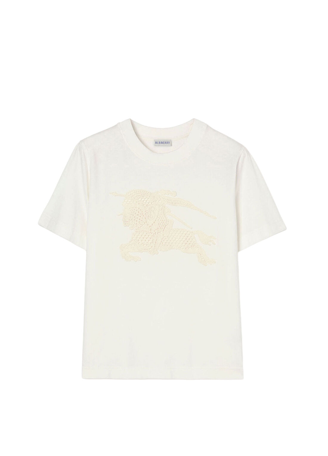 Burberry Ekd Beyaz Pamuklu Kısa Kollu Kadın T-Shirt