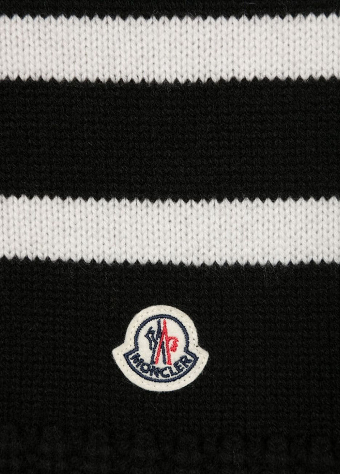 Moncler Siyah Logolu Kadın Yün Atkı görsel 2