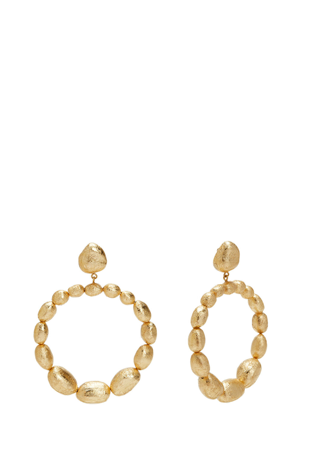 Cult Gaia Sıra Gold Varaklı Boncuklu Kadın Ahşap Küpe görsel 2