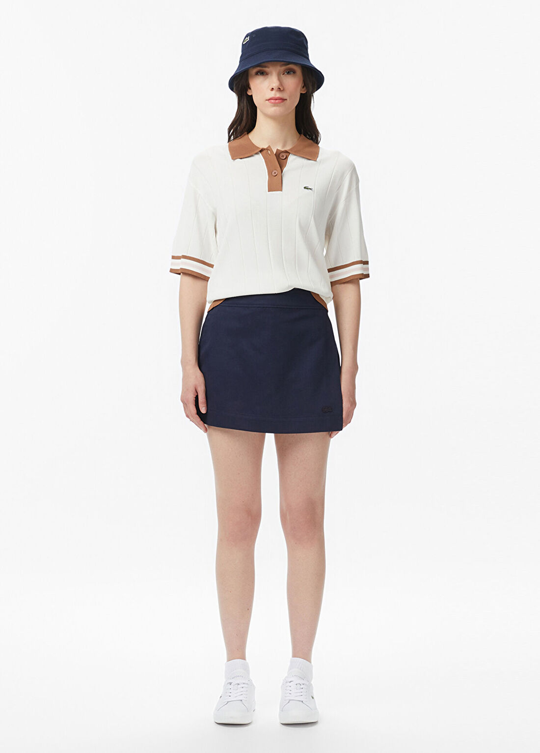 Lacoste Lacivert Classic Fit Kadın Mini Şort Etek
