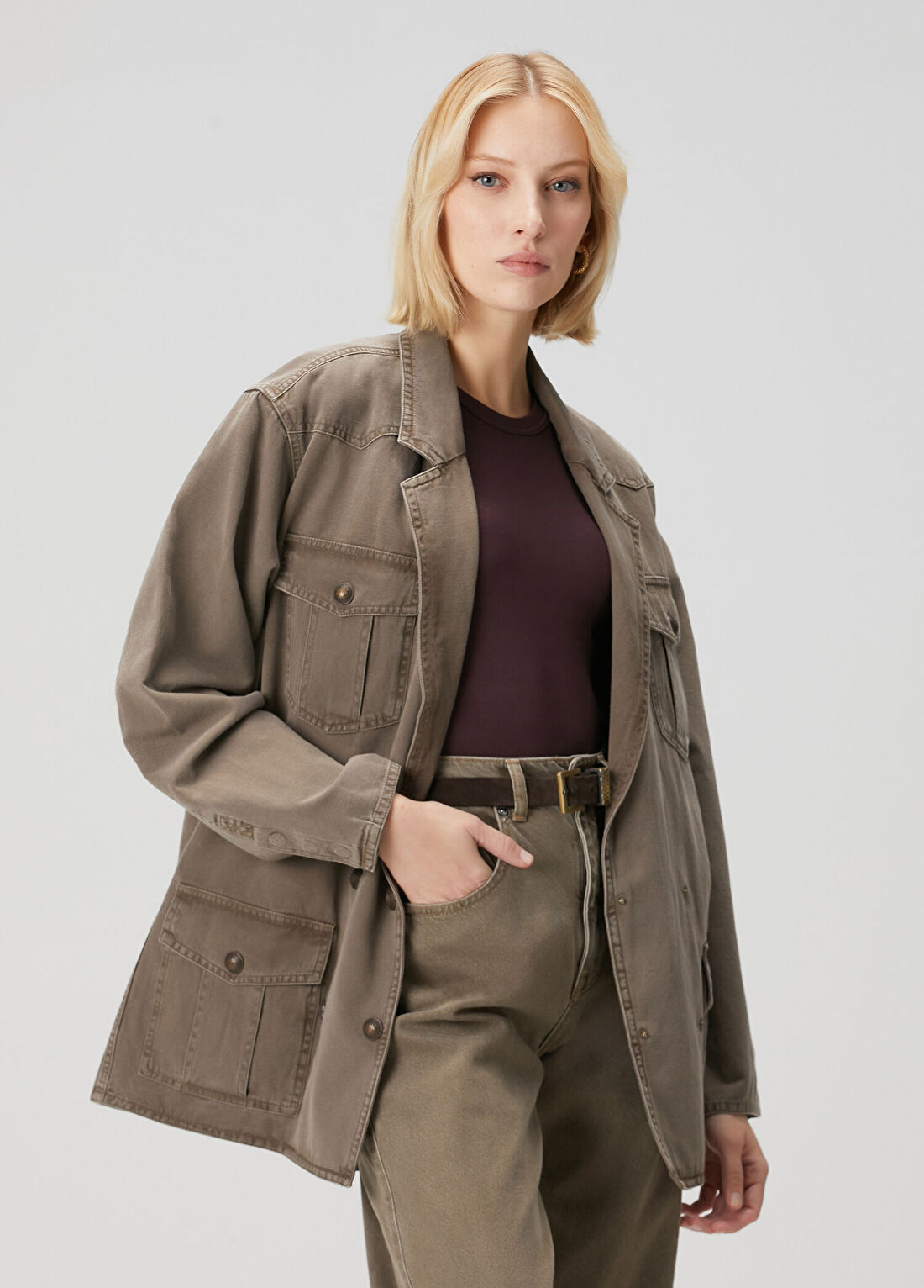 Marant Etoile Nevala Bronz Kruvaze Denim Ceket