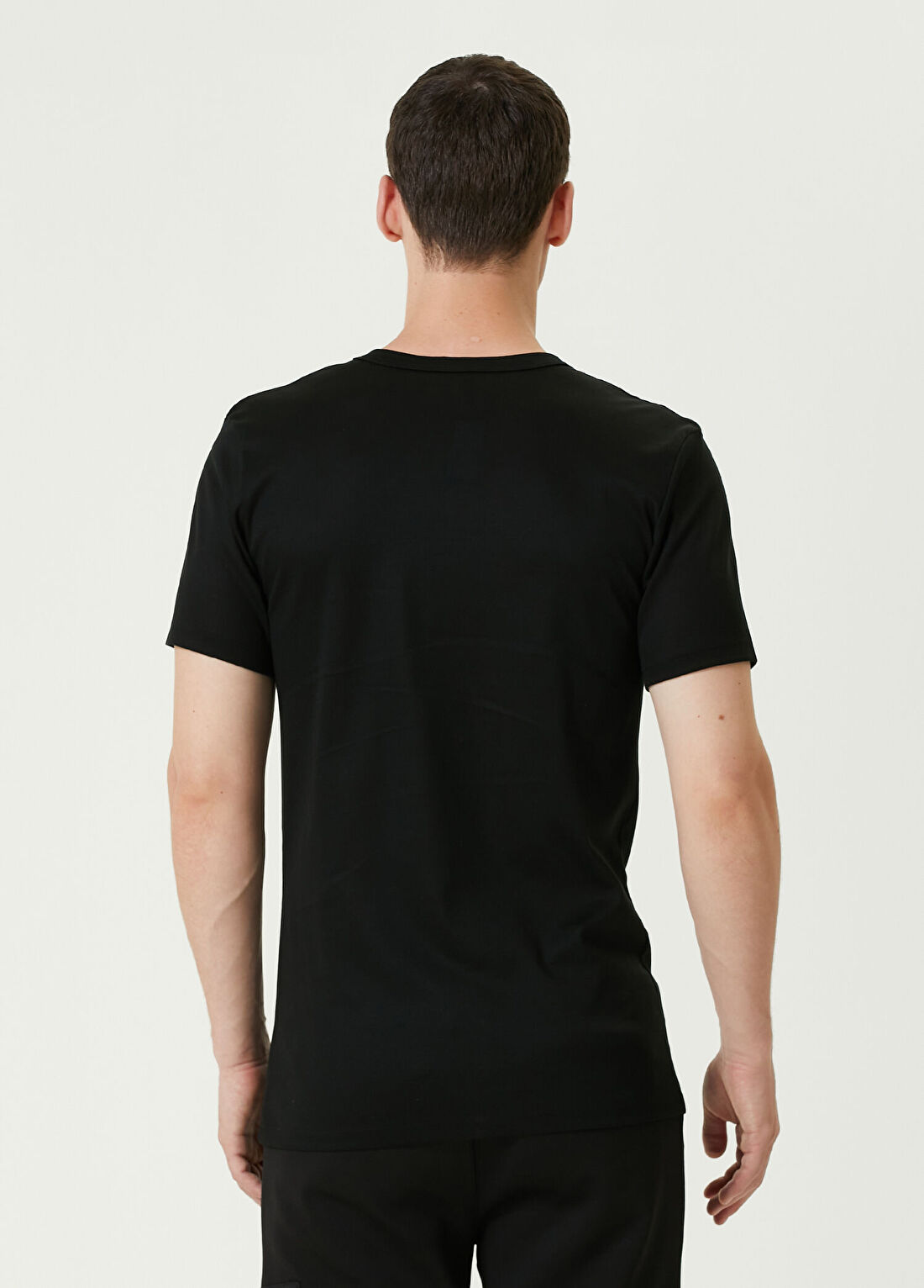 Zimmerli Siyah V Yaka T-shirt görsel 4