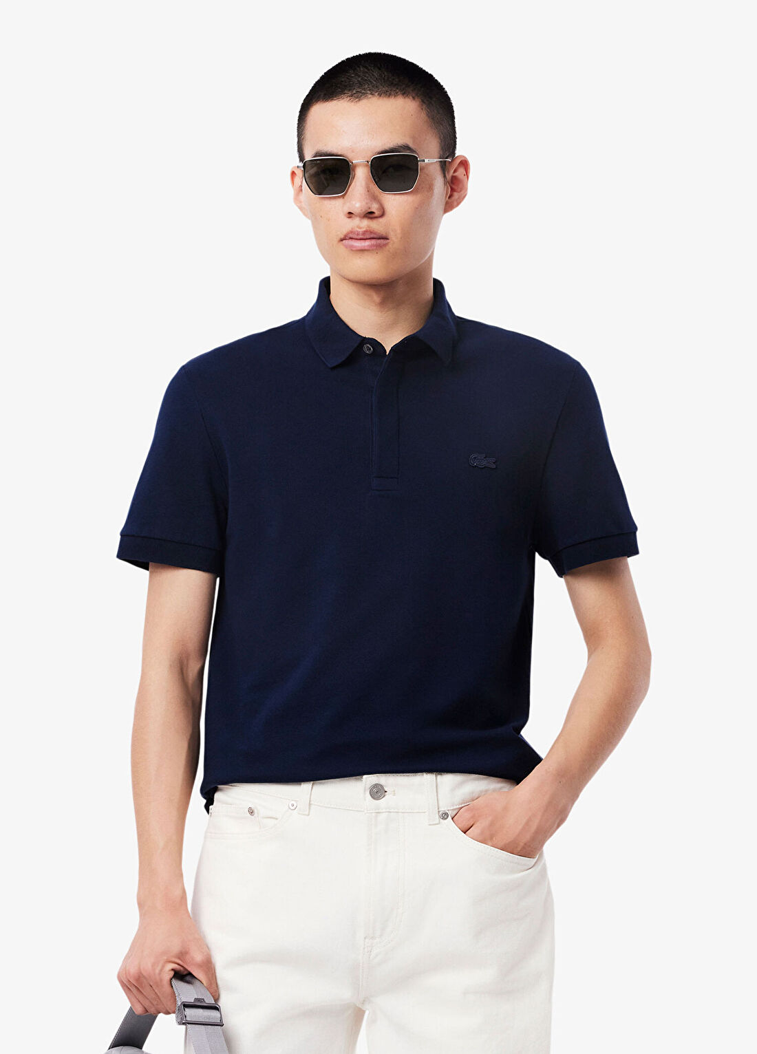 Lacoste Paris Lacivert Kısa Kollu Polo Yaka Regular Fit Erkek T-shirt
