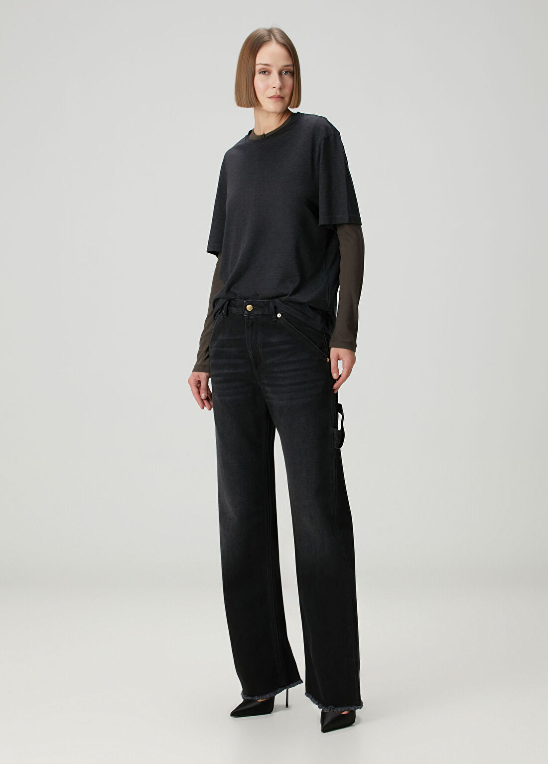 Darkpark Lara Relaxed Fit Siyah Jean Pantolon