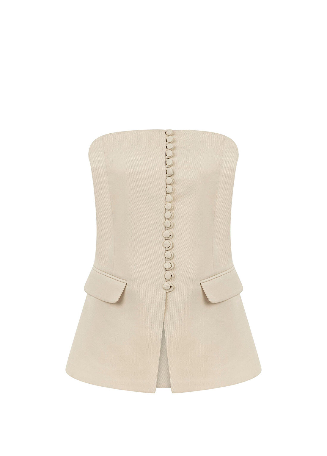 Feel The Lotus Dakota Top Beige Kadın Straplez Bluz
