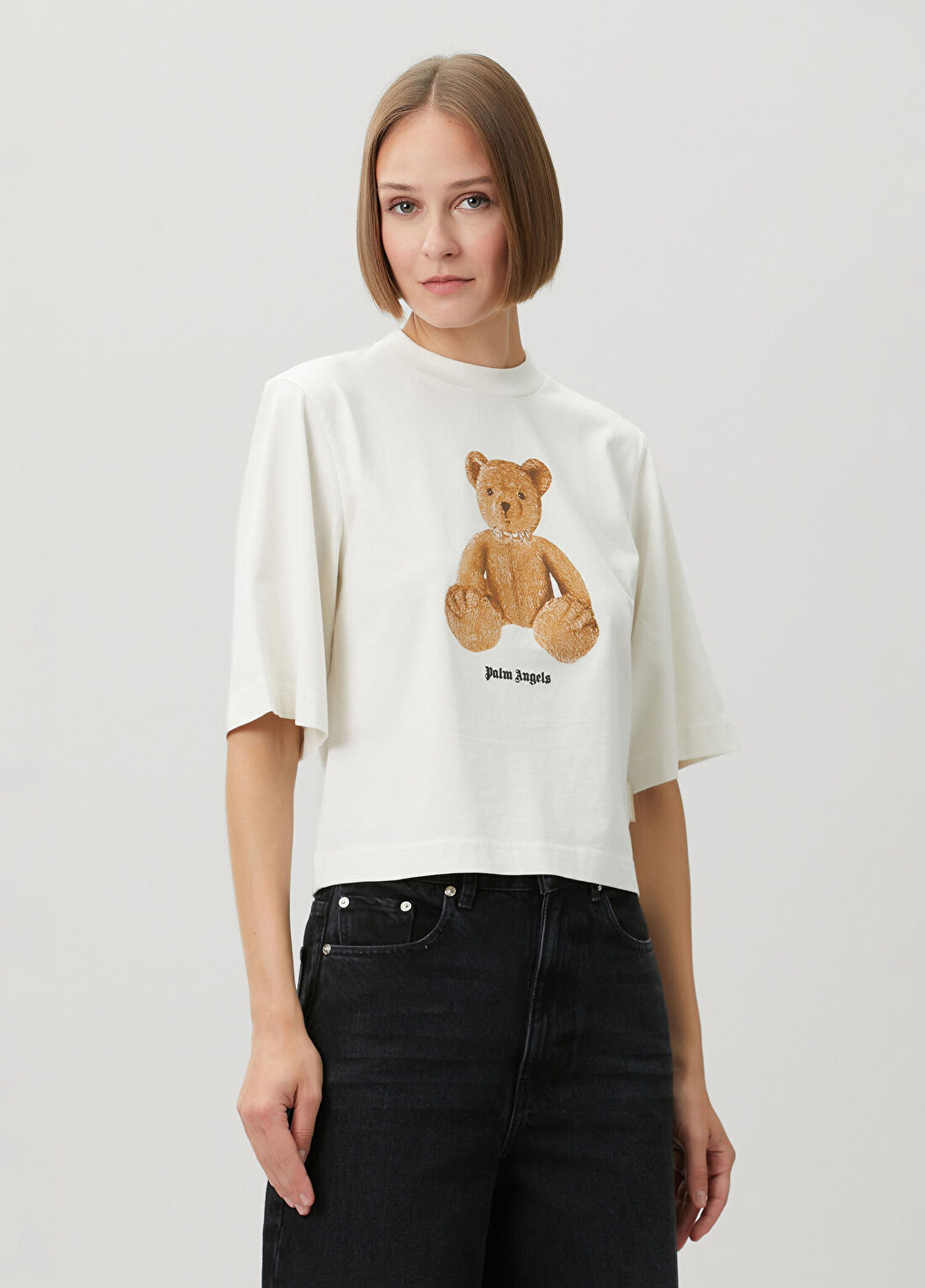 Palm Angels Bear Boxy Beyaz Baskılı T-shirt görsel 3