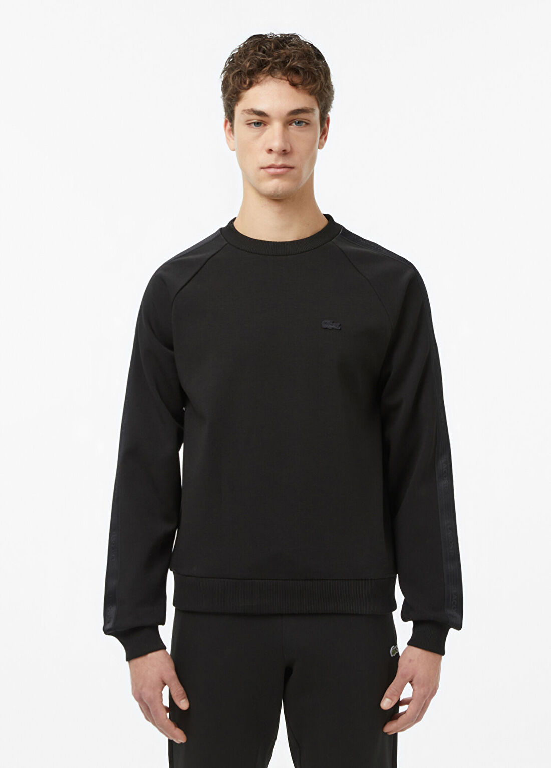 Lacoste Siyah Bisiklet Yaka Classic Fit Erkek Sweatshirt