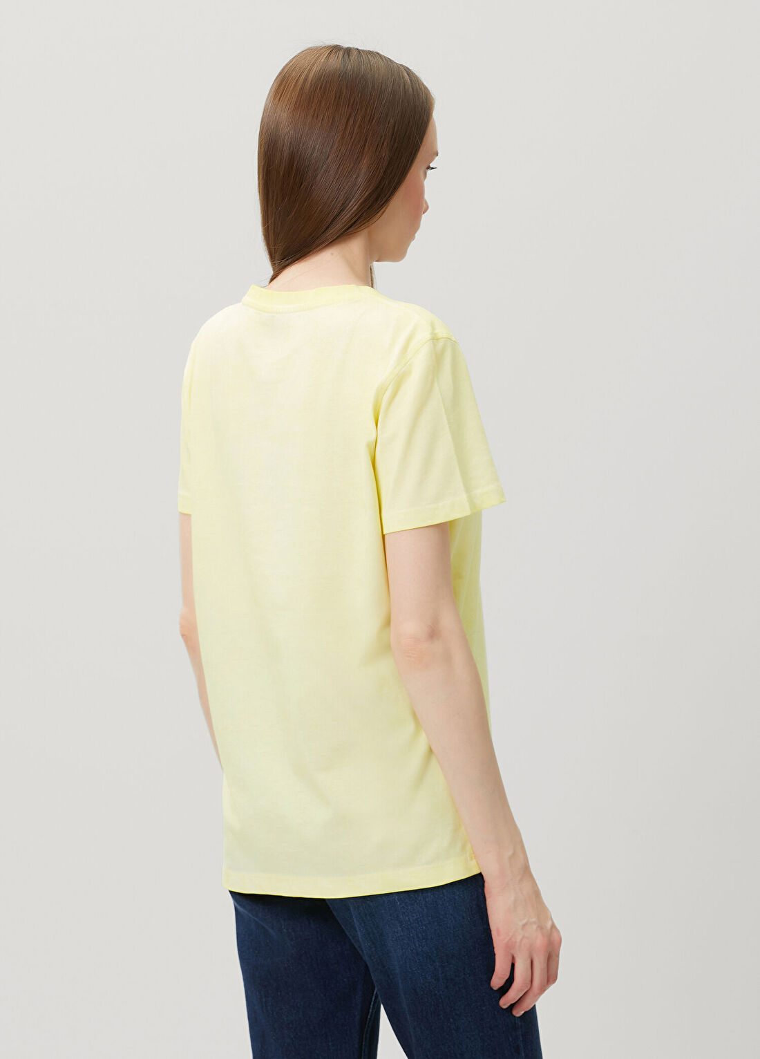 Guess Jersey Oversize Fit Sarı T-shirt görsel 4