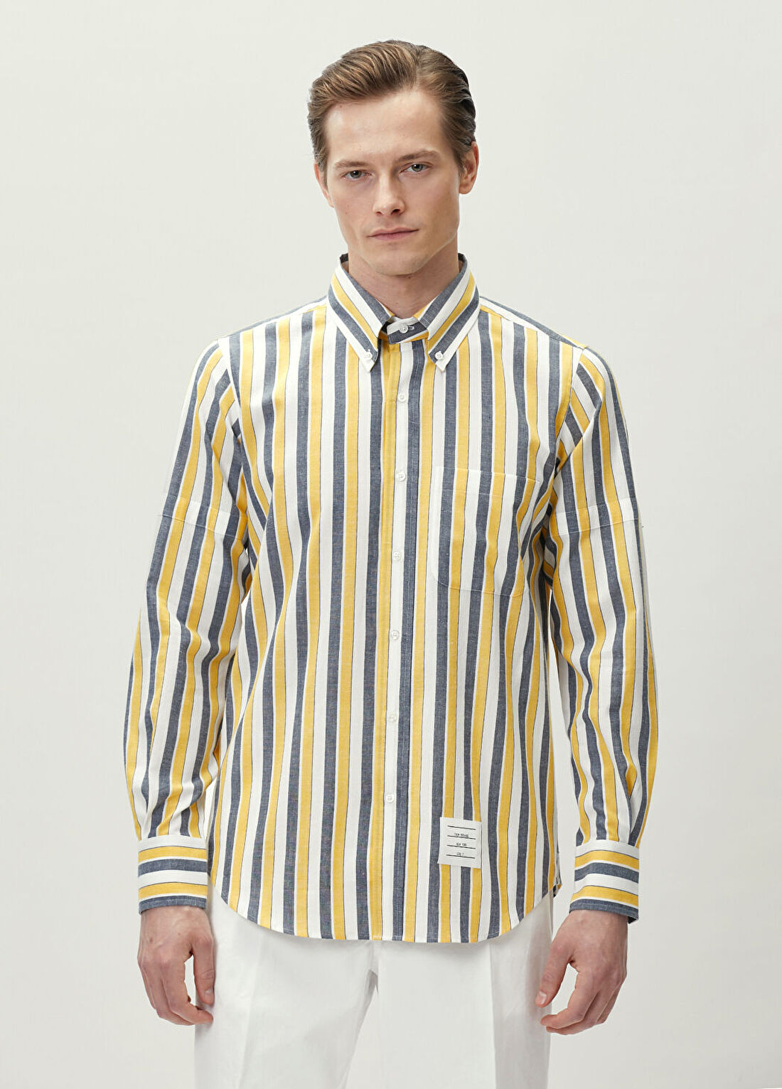 Thom Browne Sarı Çizgi Desenli Gömlek