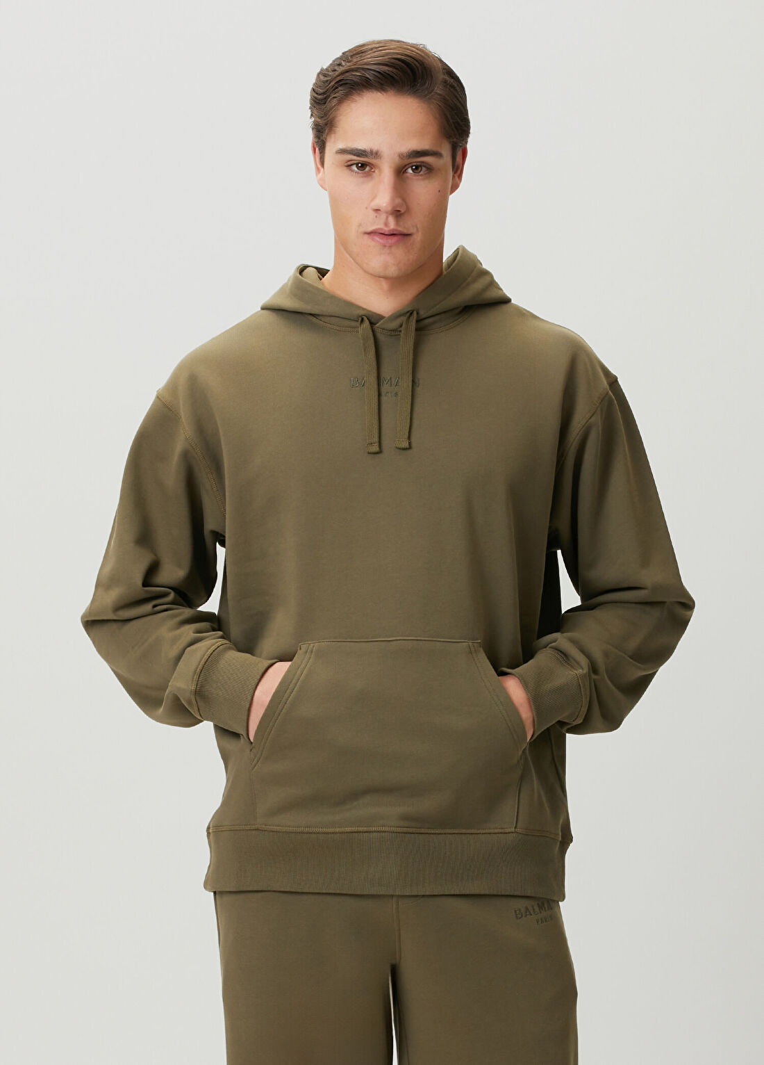 Balmain Haki Kapüşonlu Sweatshirt