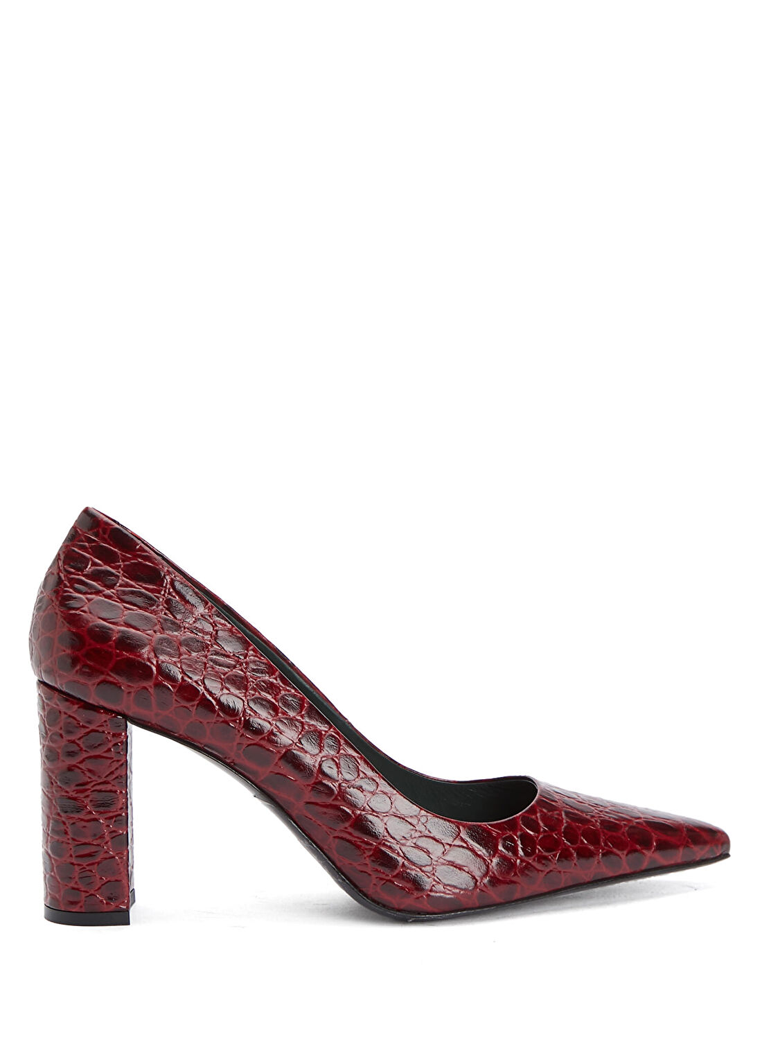 George Hogg Kırmızı Kroko Detaylı Deri Stiletto