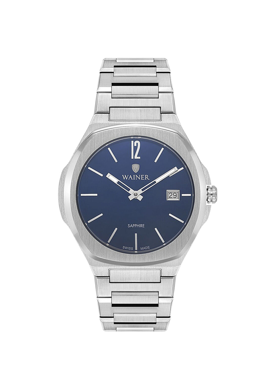 Wainer WA.10240-B Gümüş Metal Erkek Kol Saati