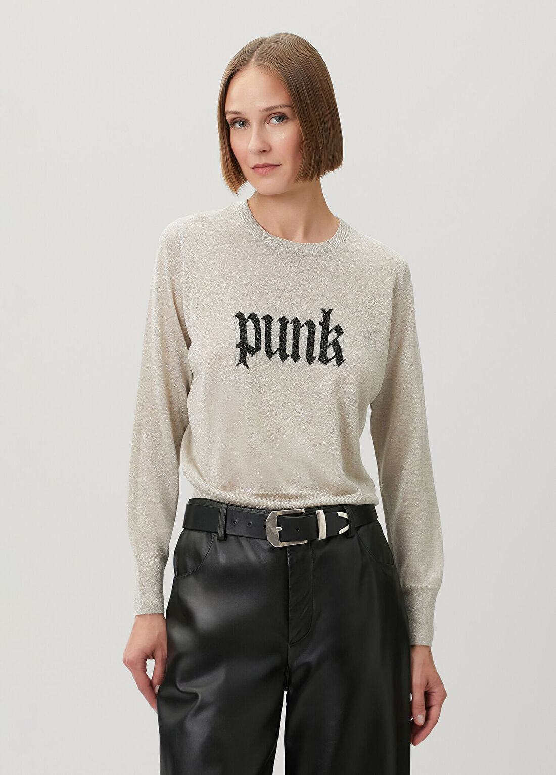AllSaints Deetz Ekru Triko görsel 3