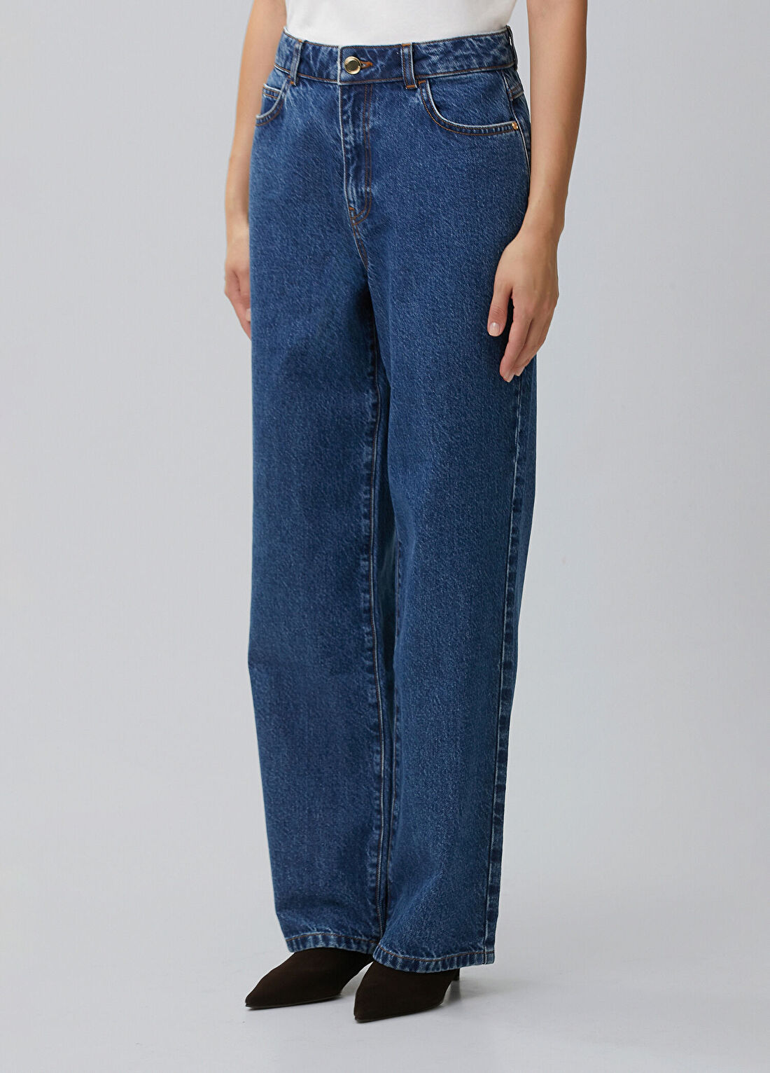 Network İndigo Wide Straight Denim Pantolon görsel 2