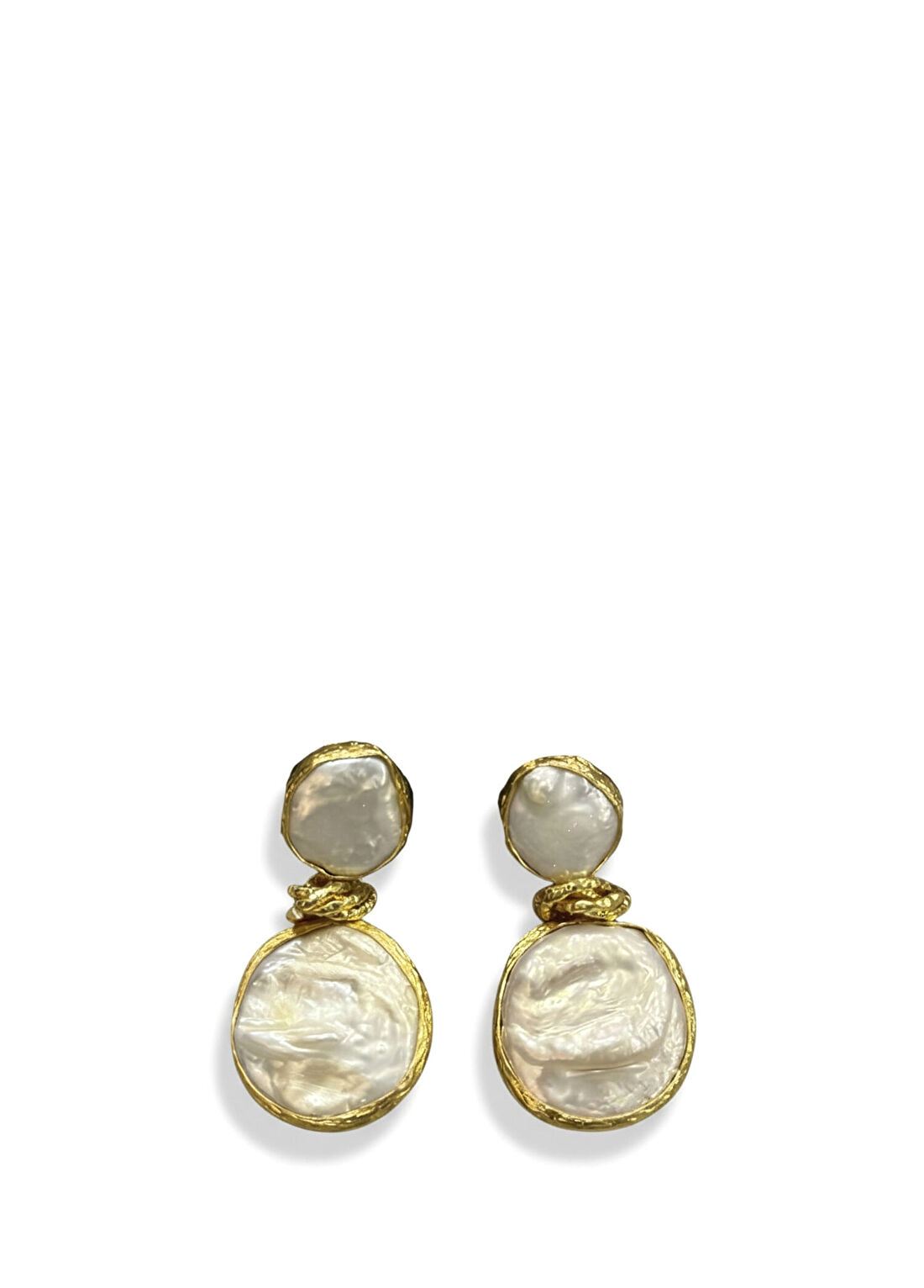 La Pluie Nodo Perla Earrings 22 Ayar Altın Kaplama Kadın Küpe