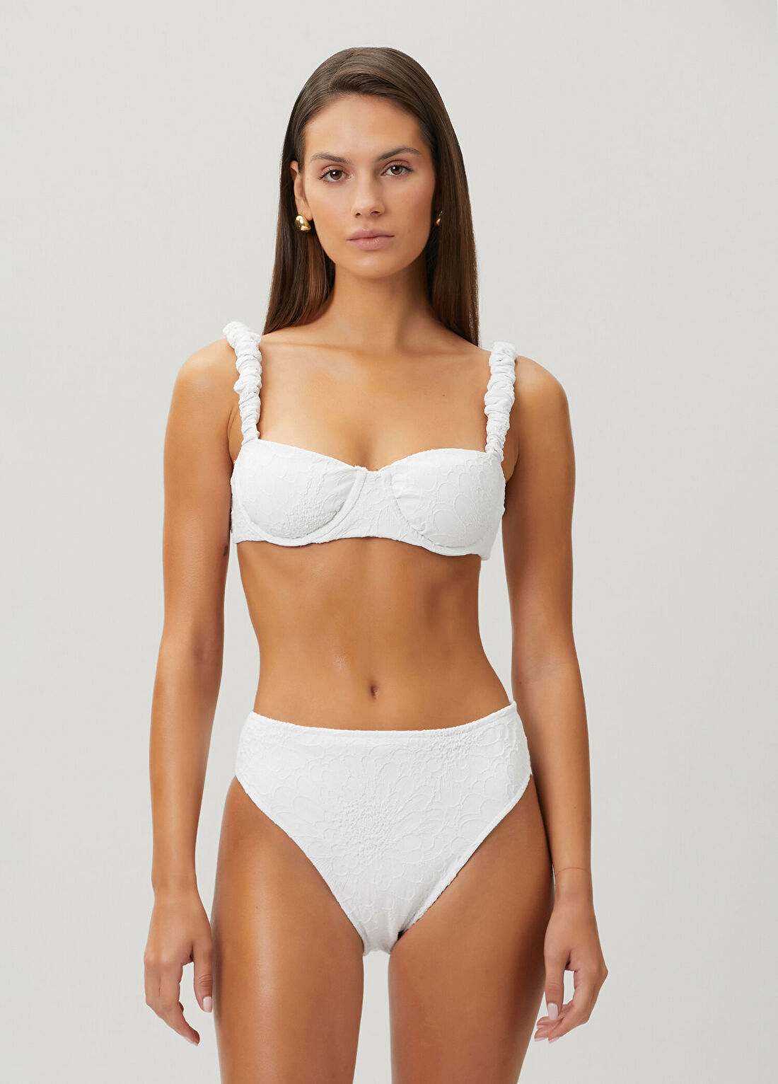Farm Rio Gerbera Daisy Beyaz Bikini Üstü görsel 3