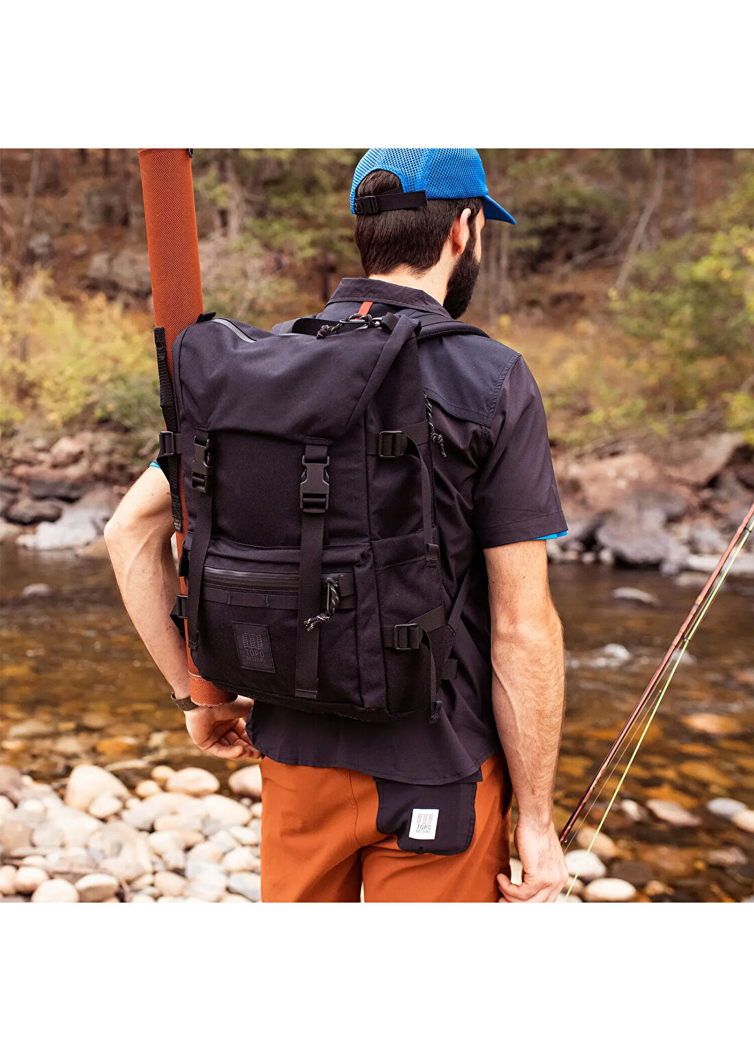 Topo Designs Rover Pack Tech Black Siyah Unisex Sırt Çantası görsel 3