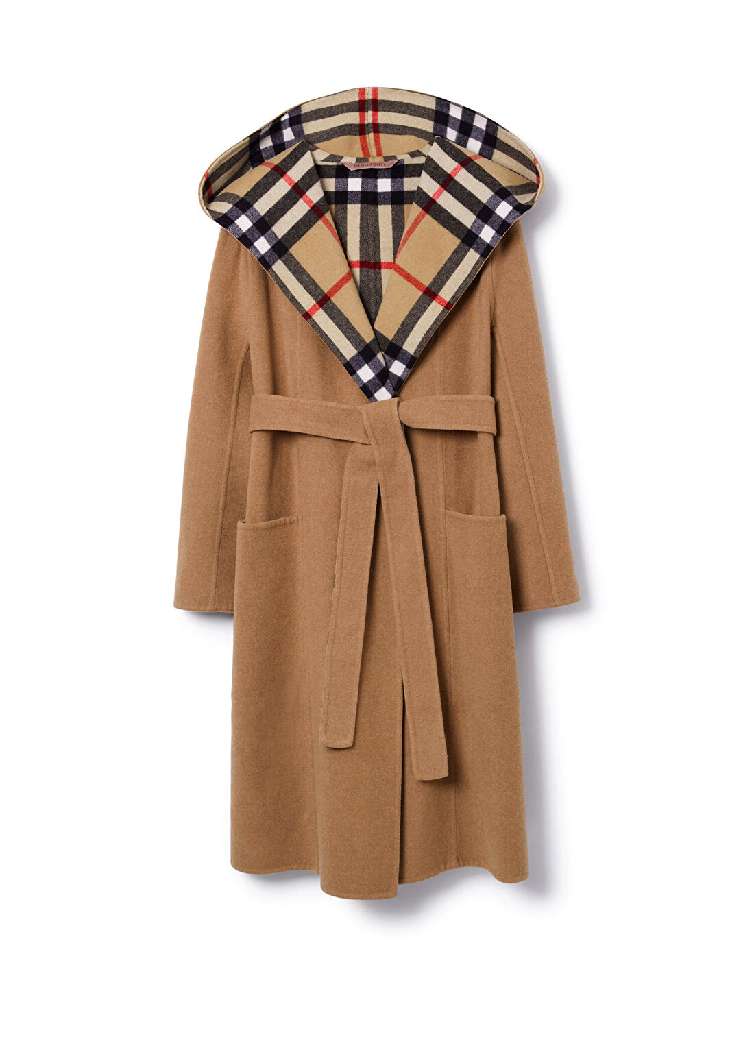 Burberry Bej Yün Wrap Kadın Palto