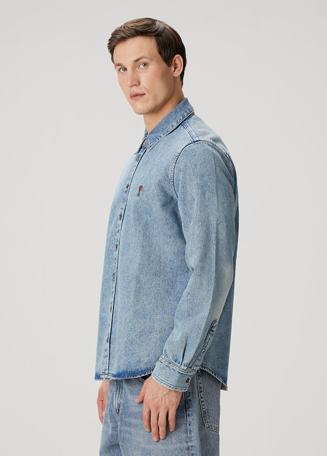 Ami Paris Mavi Denim Gömlek görsel 3
