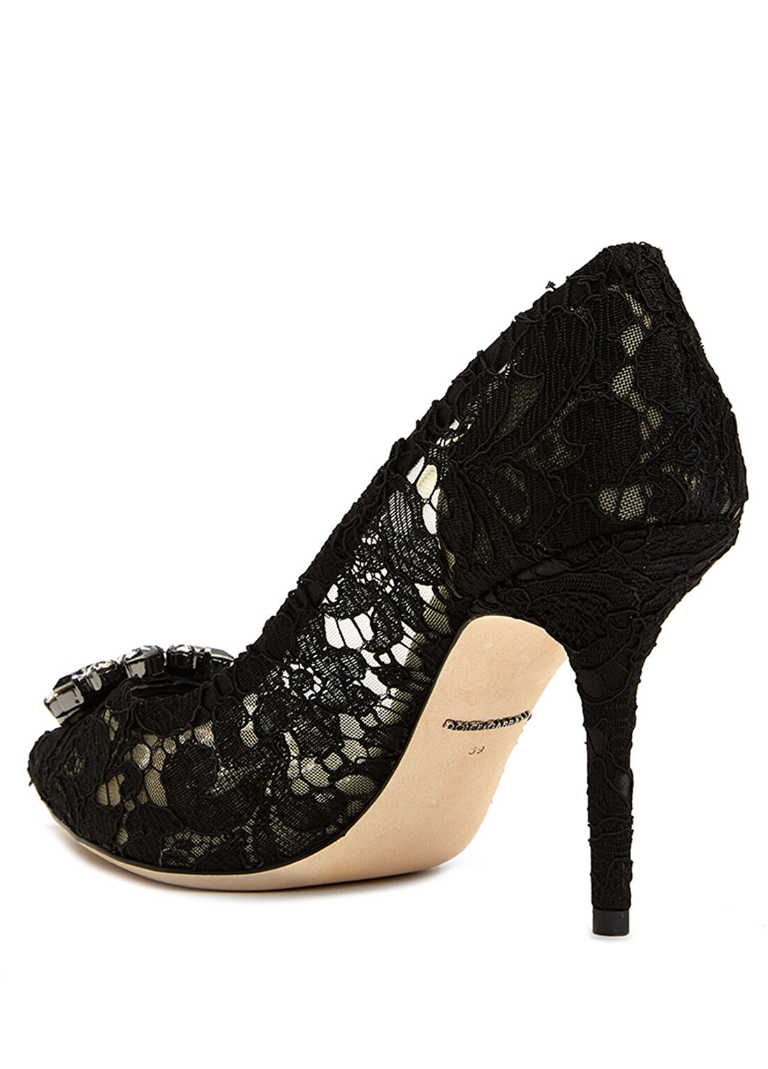 Dolce&Gabbana Siyah Dantel Stiletto görsel 3