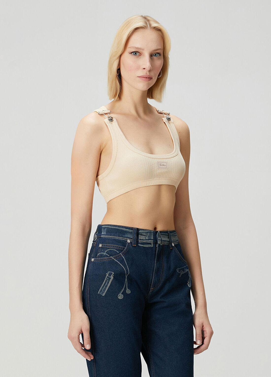 Jean Paul Gaultier Sarı Crop Atlet görsel 3