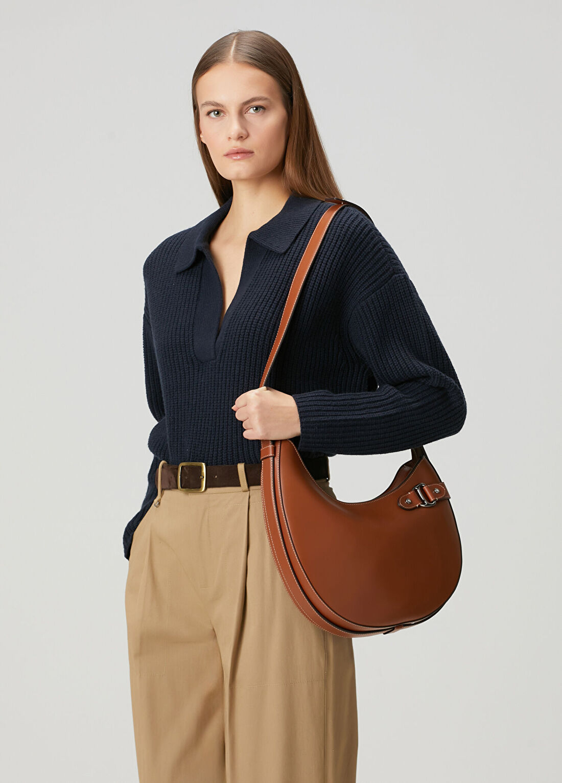 Lauren Ralph Lauren Large Tasha Taba Kadın Deri Çanta görsel 2