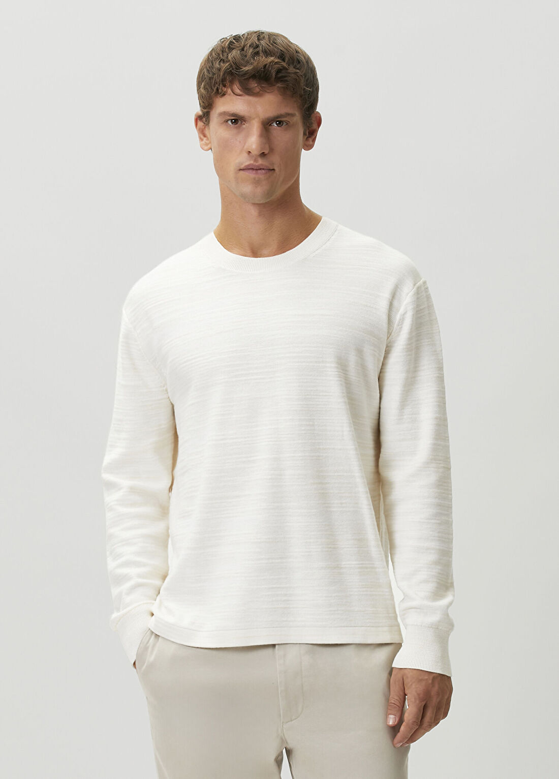 Calvin Klein Beyaz Çizgi Desenli Triko