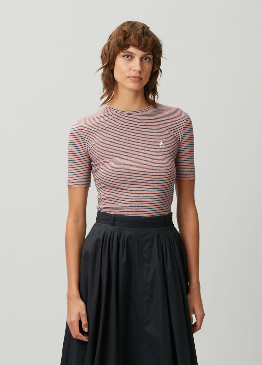 Jil Sander Kırmızı Çizgili T-shirt