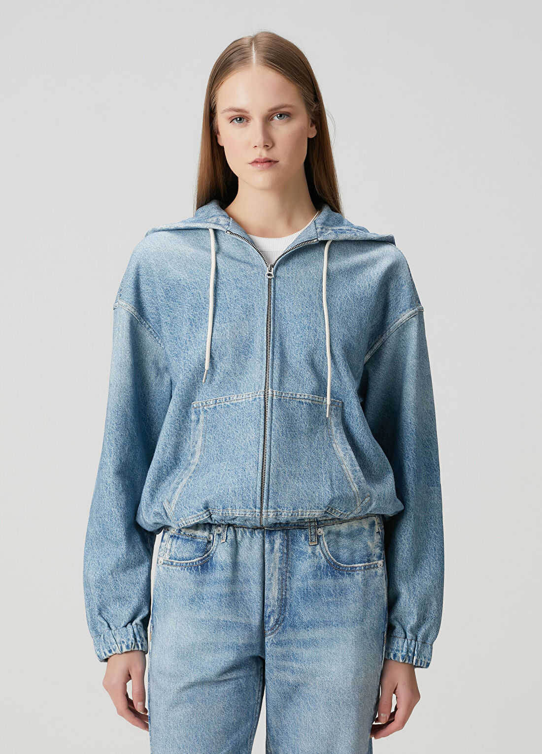 Rag&Bone Miramar Mavi Kapüşonlu Sweatshirt görsel 3