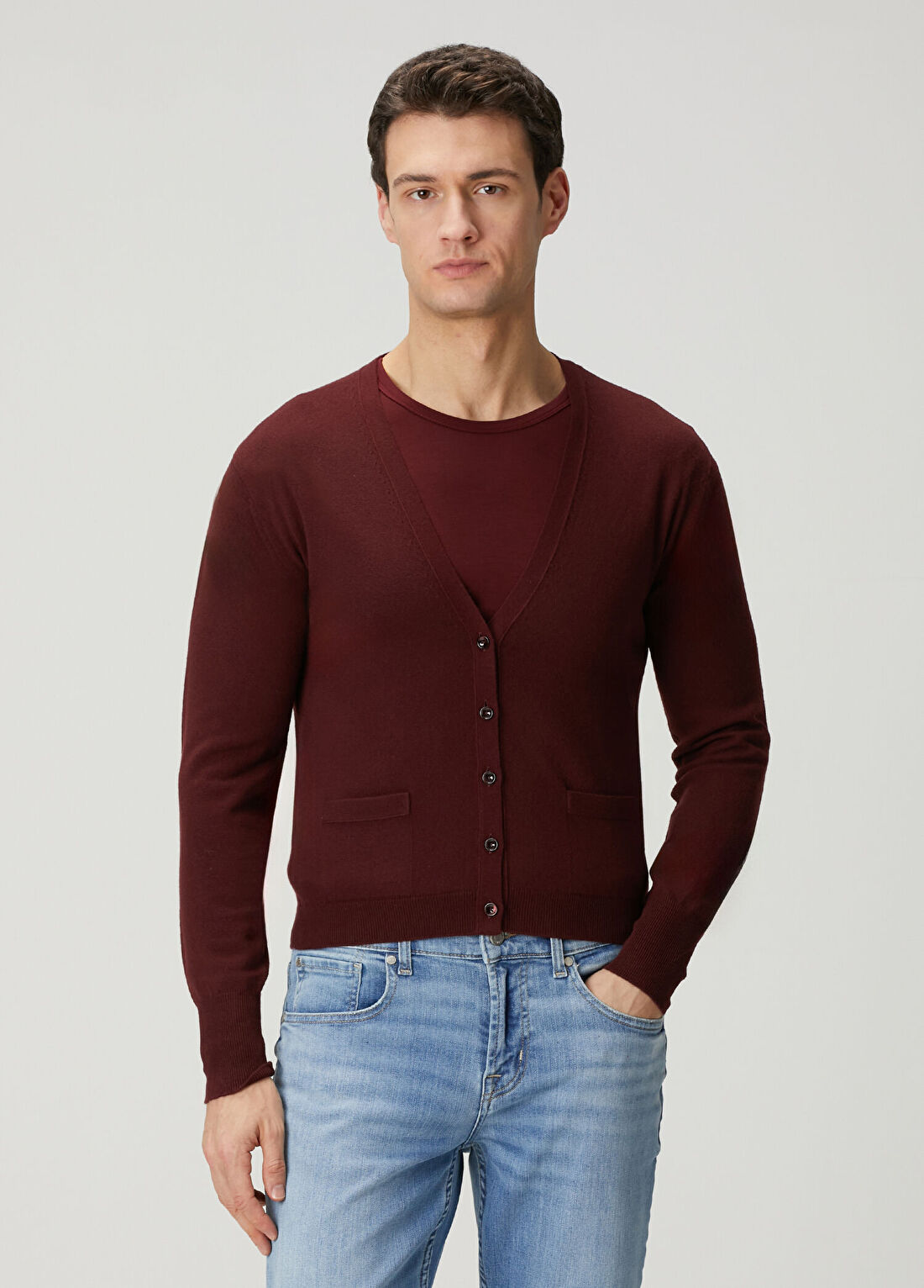 Maison Margiela Bordo Yün Triko Hırka