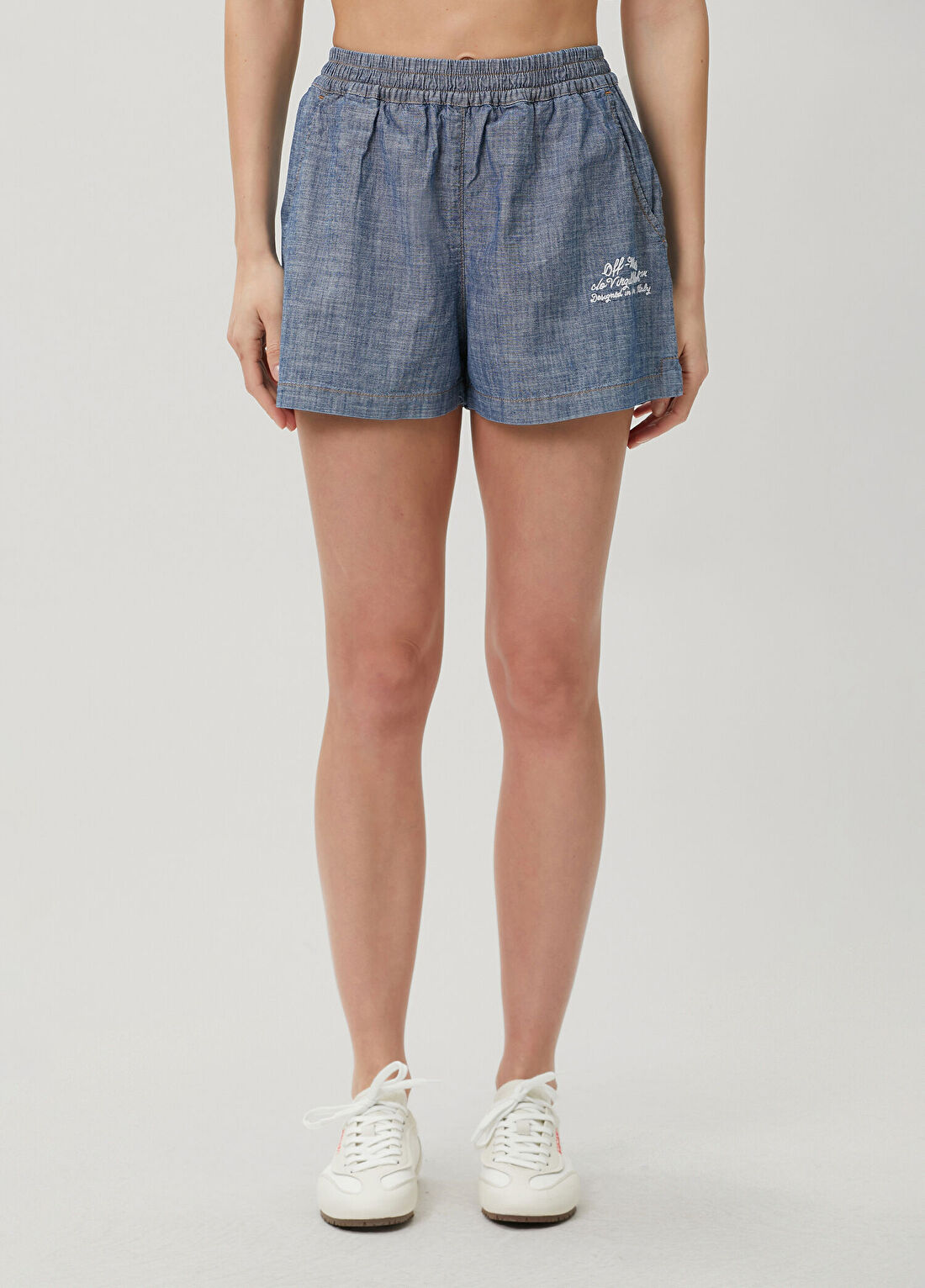 Off-White Mavi Şort görsel 2