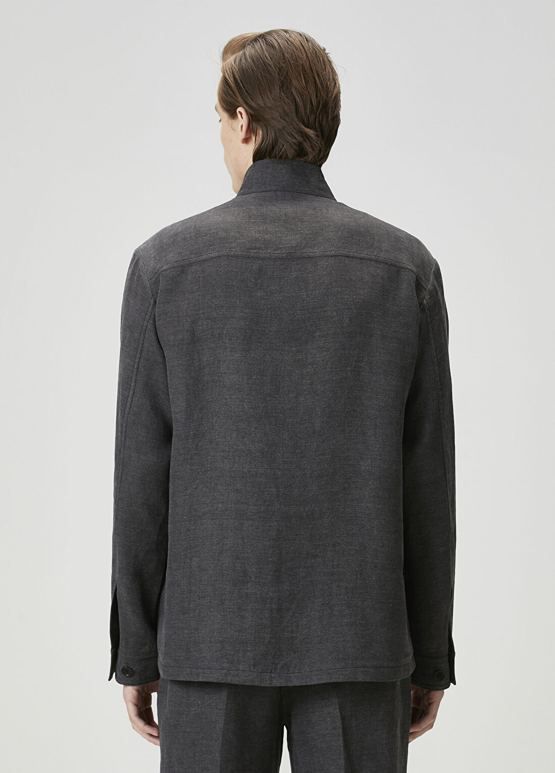 Giorgio Armani Antrasit Keten Ceket görsel 4