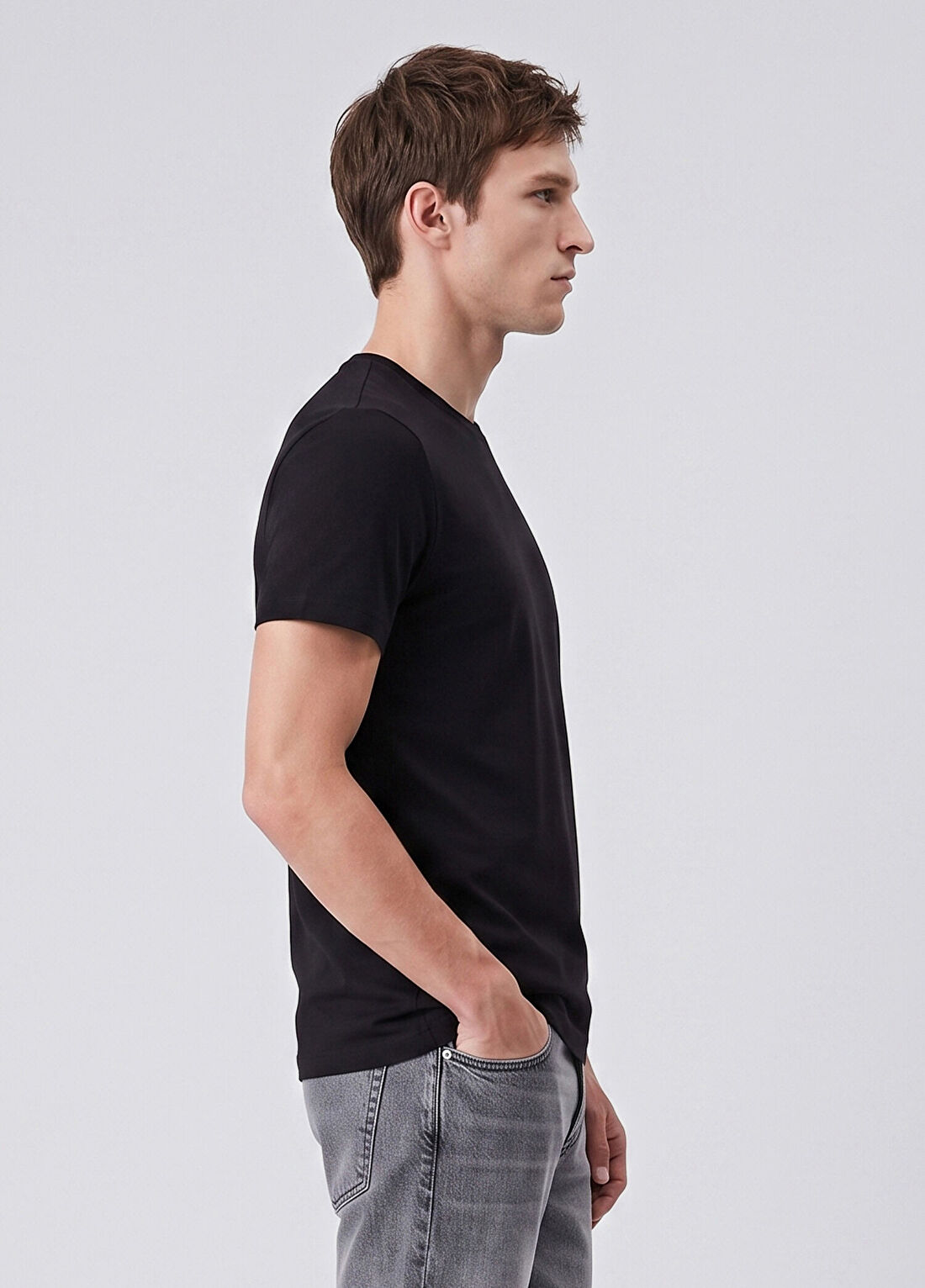 Beymen Club Regular Fit Siyah Basic T-shirt görsel 4