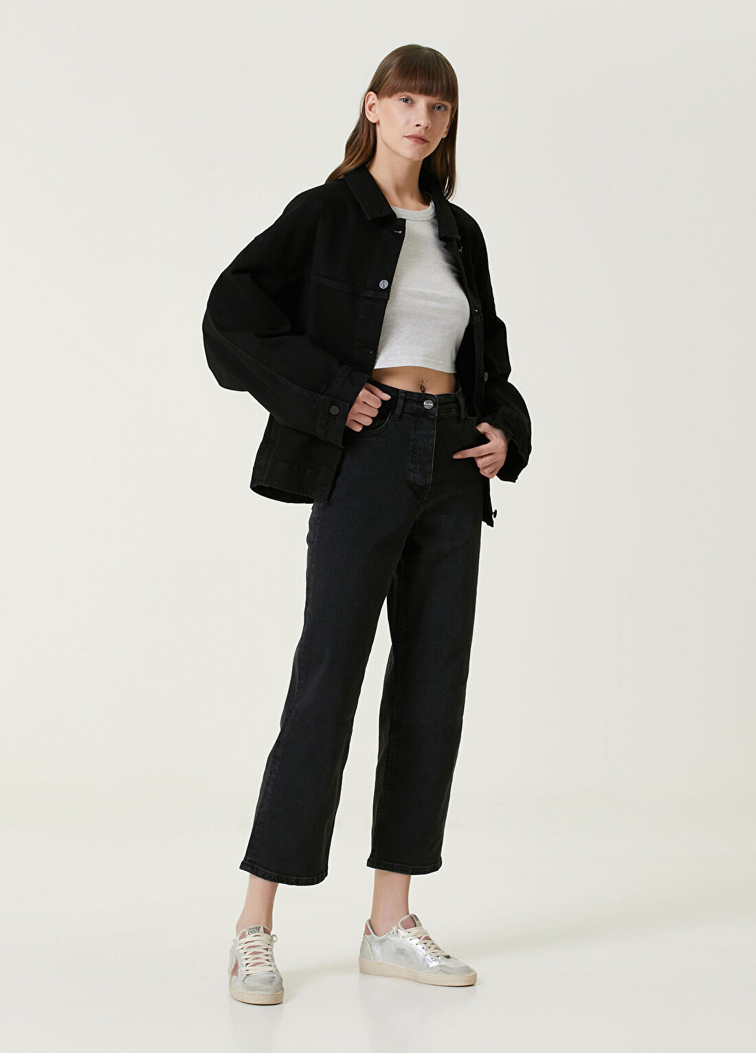 Dare London London Siyah Kadın Jean Ceket