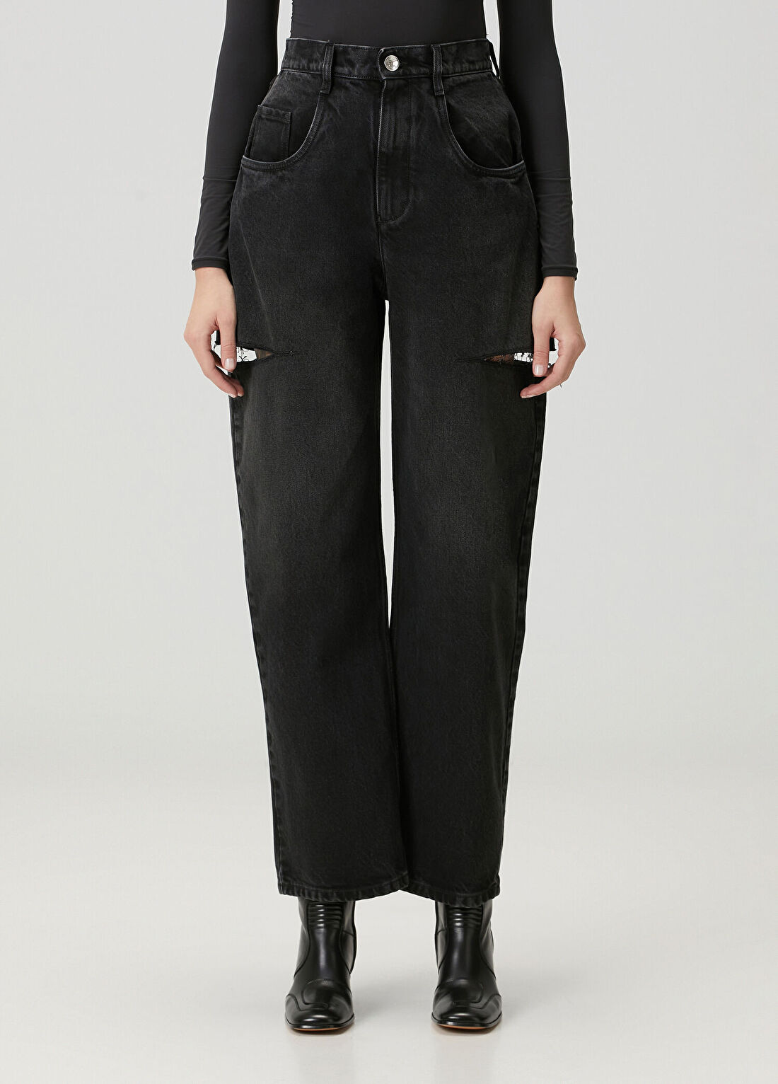 Maison Margiela Siyah Jean Pantolon görsel 2