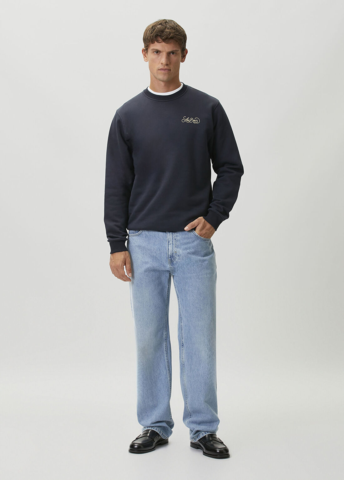 Les Deux Koyu Lacivert Logo Detaylı Sweatshirt görsel 2